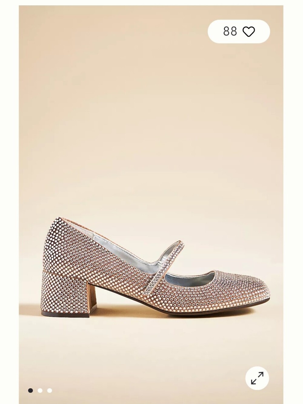 Embellished Mary Jane Block Heel Pumps in Rose Gold
